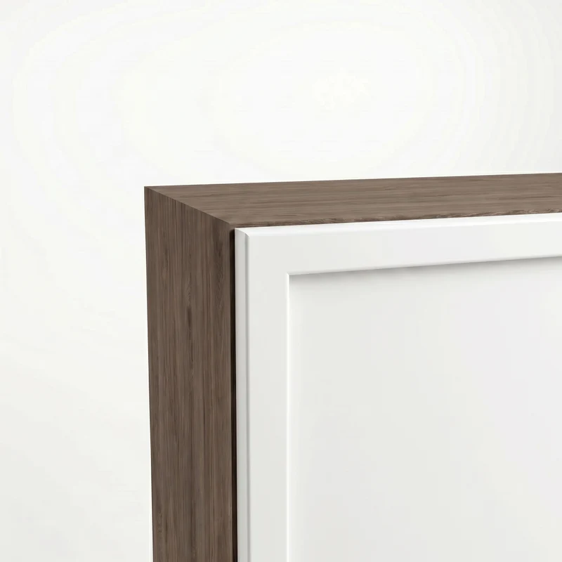 Badezimmer Hängeschrank 60 cm mit 2 Türen für Geberit Roma - Weiß/Walnuss Dunkel