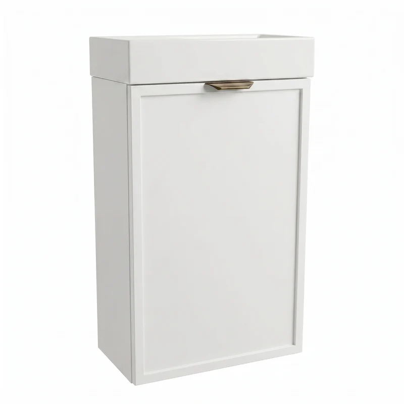 Waschtischunterschrank 40 cm mit Waschbecken Roma - Weiß