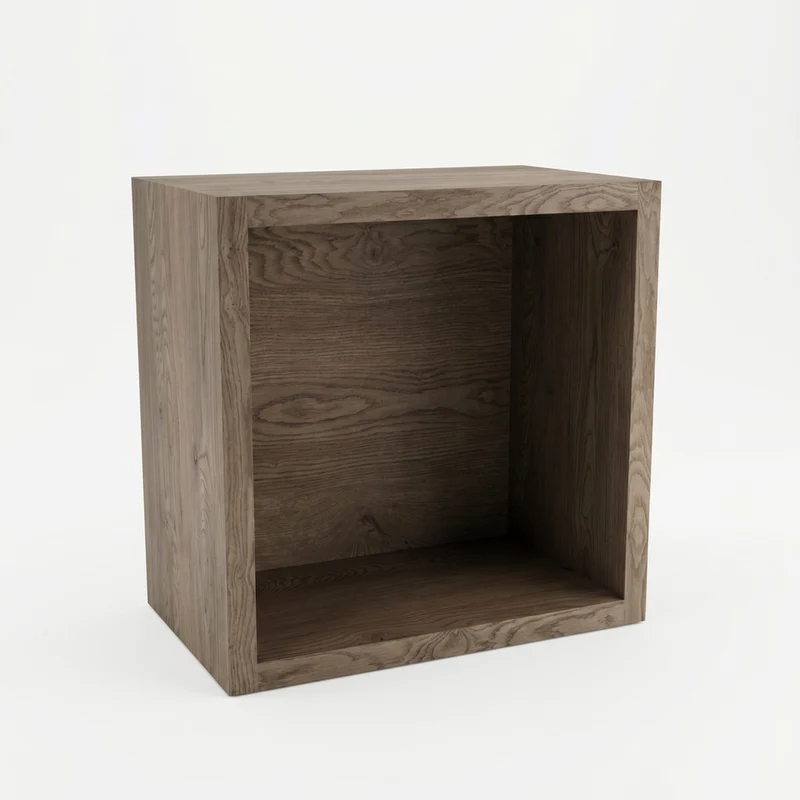 Hängender Badezimmerschrank 30 cm, quadratisch - Walnuss Dunkel