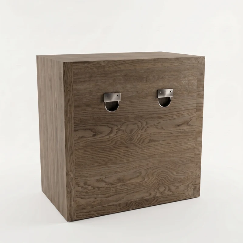 Hängender Badezimmerschrank 30 cm, quadratisch - Walnuss Dunkel