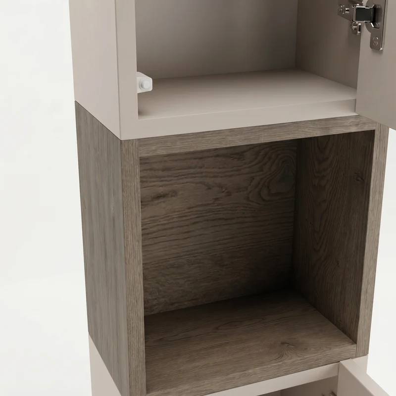 Hängender Badezimmerschrank 30 cm, quadratisch - Walnuss Dunkel