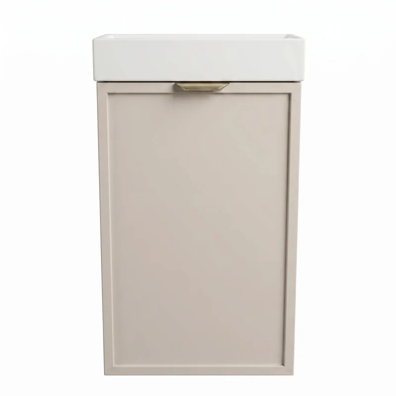 Waschtischunterschrank 40 cm mit Waschbecken Roma - Kaschmir/Walnuss Dunkel