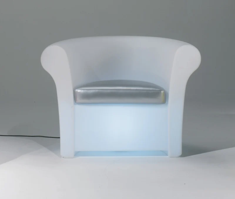 Gartensessel weiß Kunststoff, Outdoor Sessel in weiß mit Beleuchtung