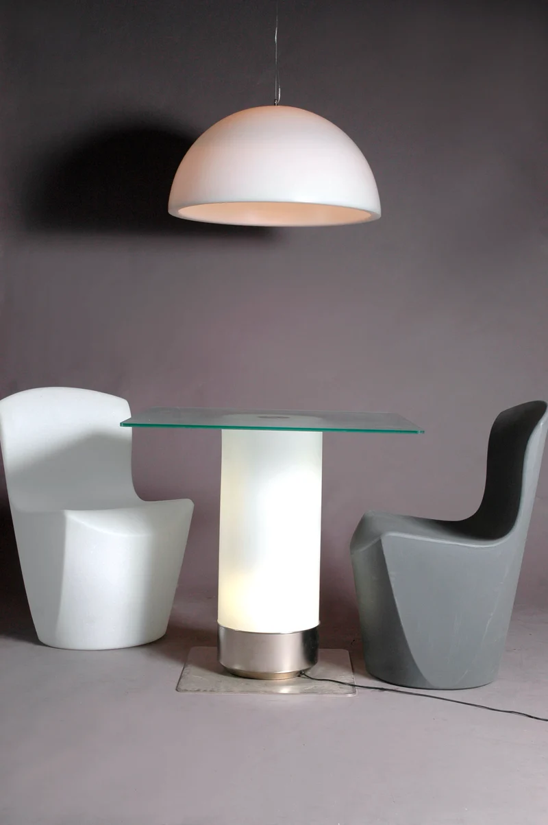 Design Pendelleuchte aus Kunststoff / Polyethylen, Farbe Weiß, Ø 80 cm