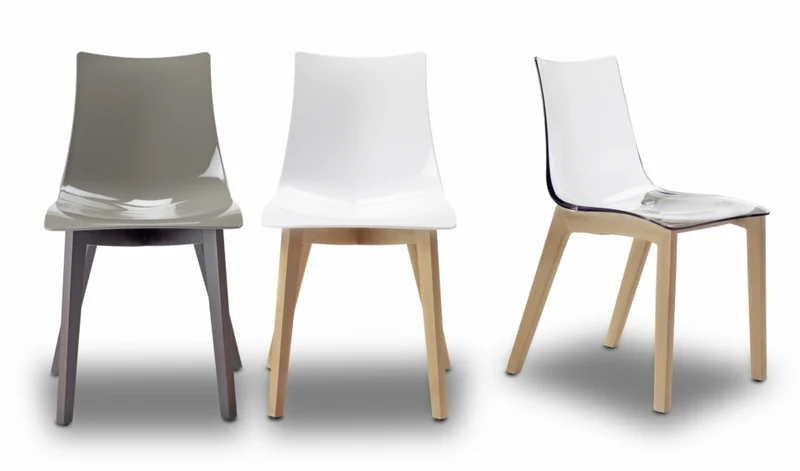 Design Stuhl grau, Stuhlbeine Wenge, Stuhl grau