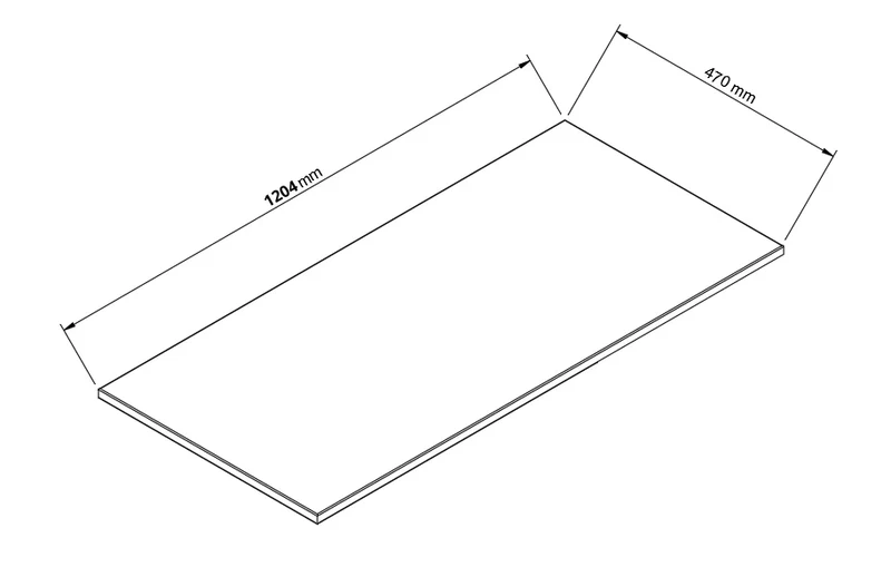 Oberplatte 120 cm für Waschtischunterschrank - Walnuss Dunkel