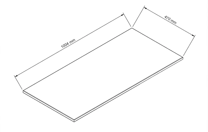 Oberplatte 100 cm für Waschtischunterschrank - Walnuss Dunkel