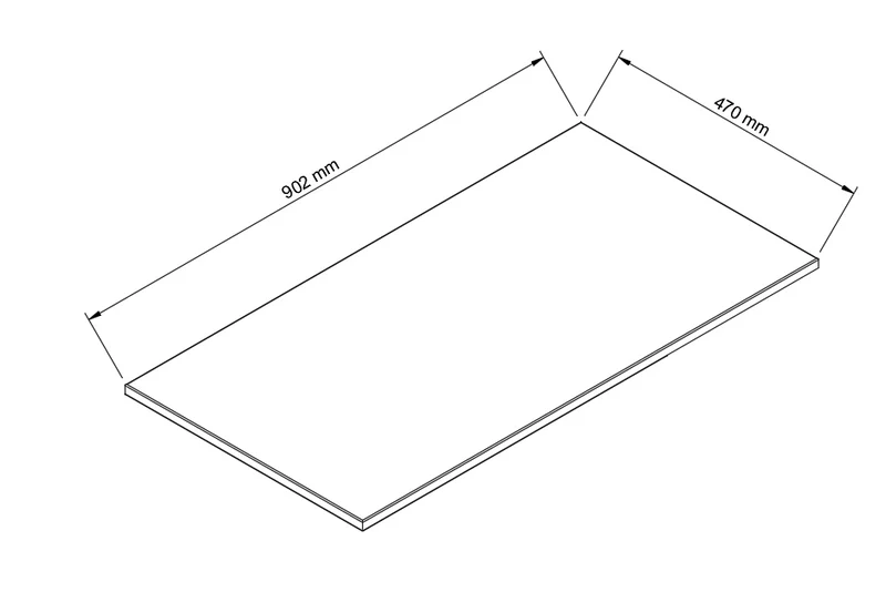 Oberplatte 90 cm für Waschtischunterschrank - Walnuss Dunkel