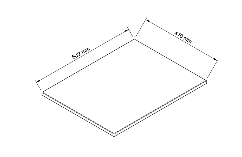 Oberplatte 60 cm für Waschtischunterschrank - Eiche Cremona