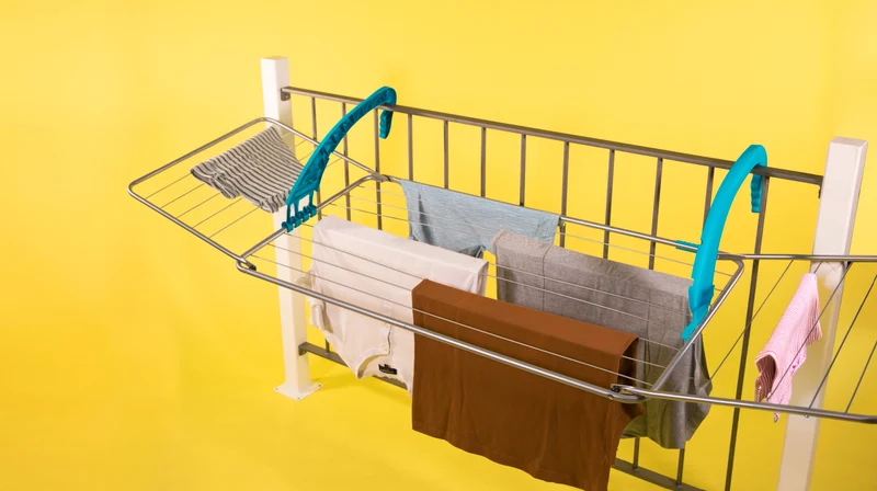 Colombo BALCONY 18 - Wäscheständer Platzsparend, Wäscheständer Balkon, Made in Italy, Flügelwäschetrockner, Trockenlänge 18m, Pulverstahl