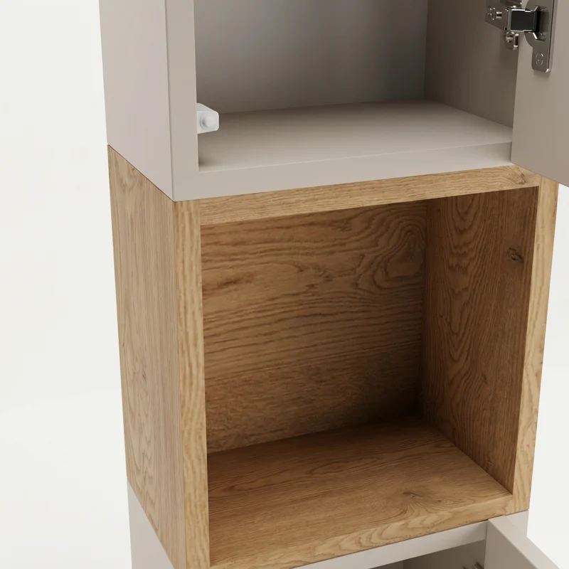 Hängender Badezimmerschrank 30 cm, quadratisch - Eiche Cremona