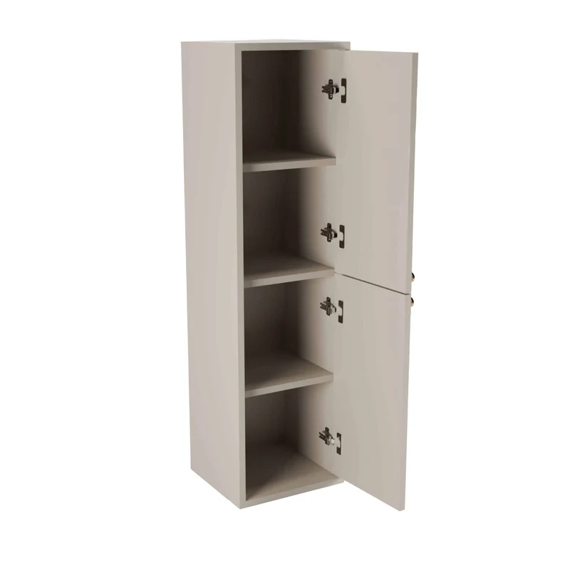 Bad Hochschrank 120 cm, glatte Fronten, 2 Türen Belino - Kaschmir