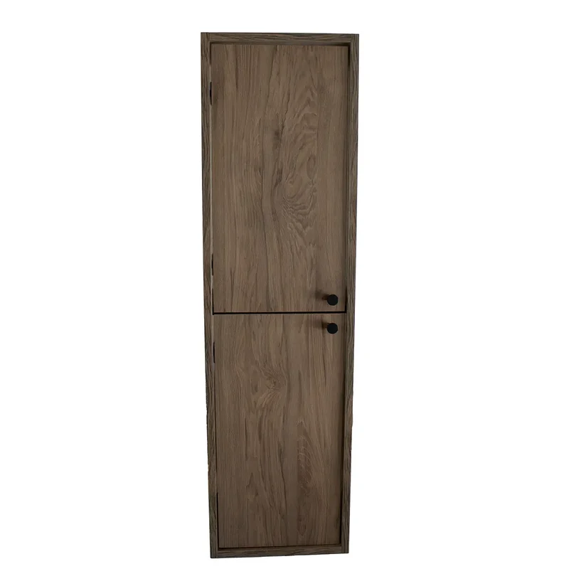 Bad Hochschrank 120 cm, glatte Fronten, 2 Türen Belino - Walnuss Dunkel