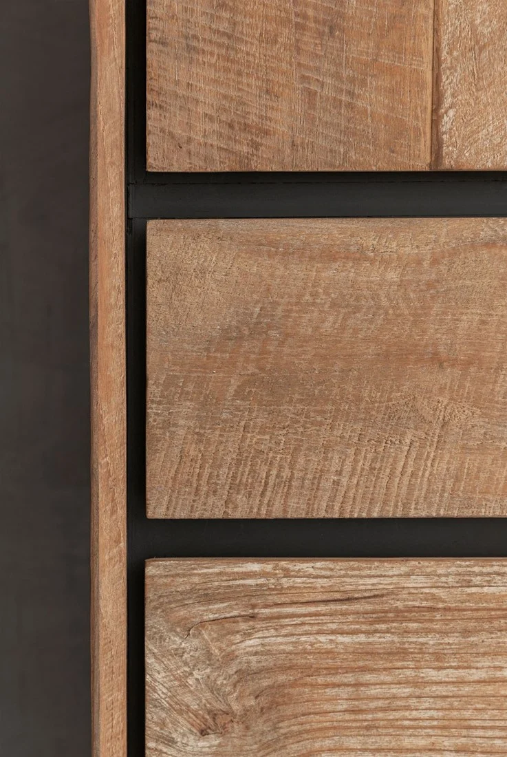 Kleiderschrank Teak Massivholz, Schrank Holz Teak, Wohnzimmerschrank Holz, Breite 100 cm