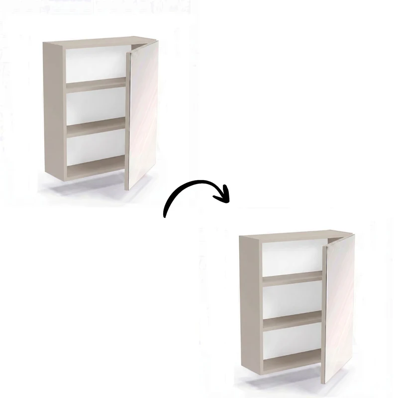 Hängender Badezimmerschrank mit Spiegel 60 cm - Kaschmir