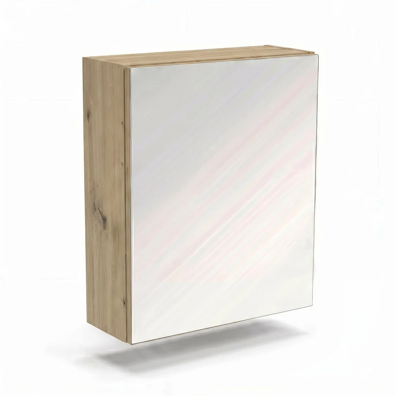 Hängender Badezimmerschrank mit Spiegel 60 cm - Eiche Artisan