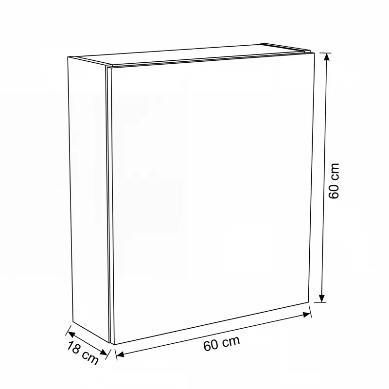 Hängender Badezimmerschrank mit Spiegel 60 cm - Eiche Artisan