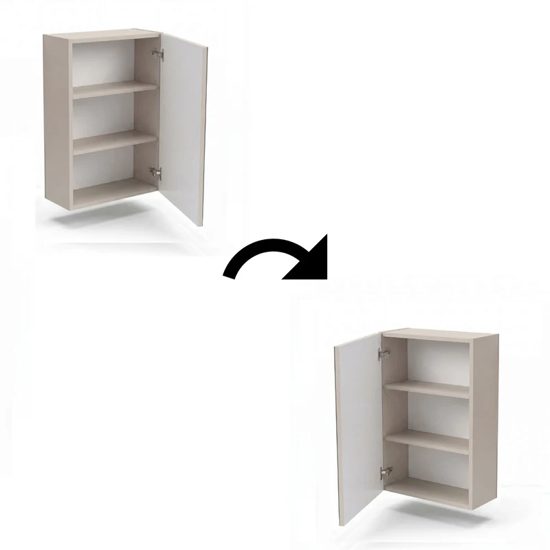 Hängender Badezimmerschrank mit Spiegel 40 cm - Kaschmir