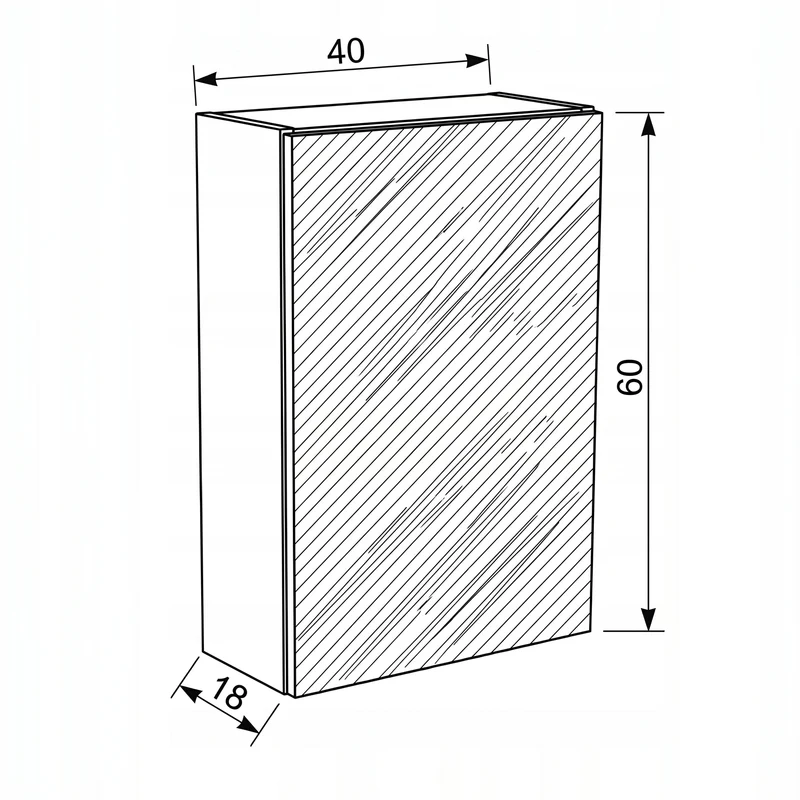 Hängender Badezimmerschrank mit Spiegel 40 cm - Eiche artisan