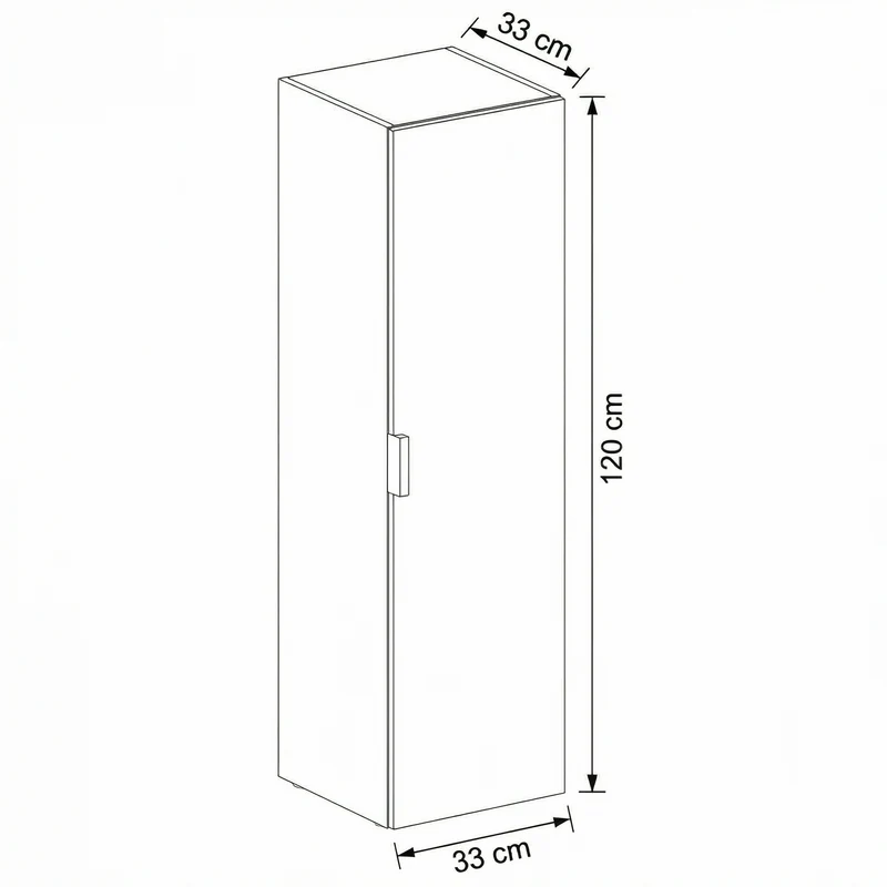 Bad Hochschrank 120 cm Roma - Weiß/Walnuss Dunkel