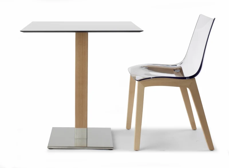 Design Tisch Holz natural Buche Metall modern