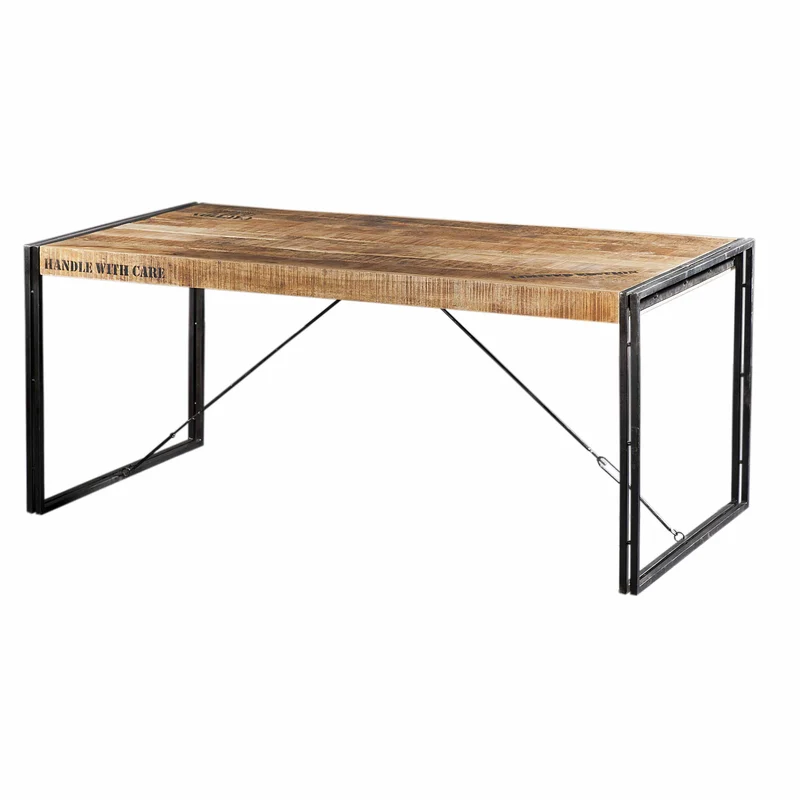 Esstisch aus Massivholz im Industriedesign 220 cm