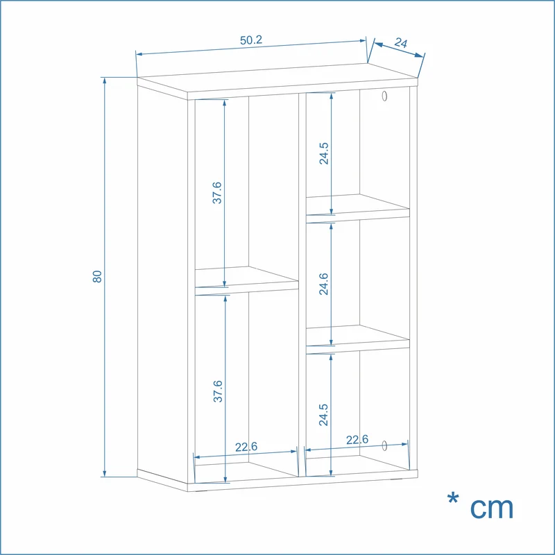 Bookcase Sola 5x2 Set