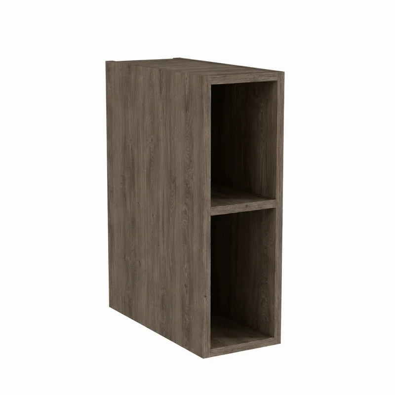 Schmales Regal 20 cm mit 1 Ablage - Walnuss Dunkel