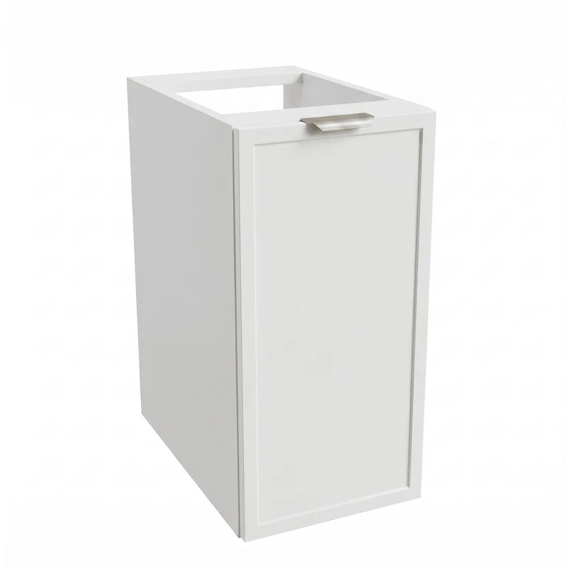 Badezimmerschrank 30 cm mit 1 Tür, Fronten mit Rahmen Roma - Weiß