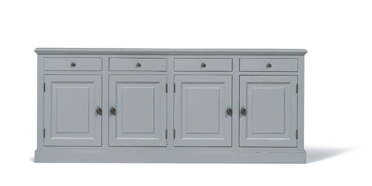 Anrichte schwarz, Sideboard schwarz Landhausstil , Breite 230 cm