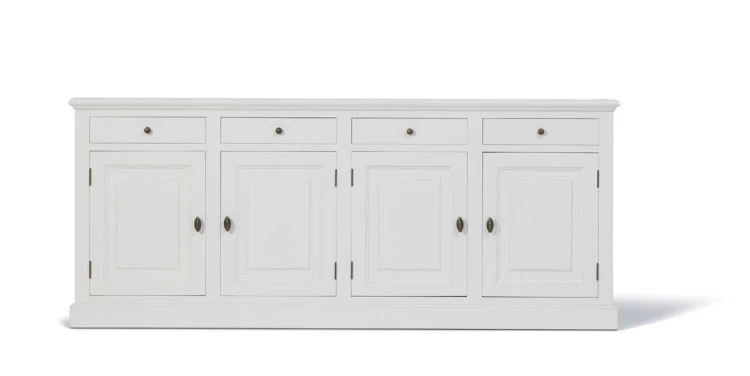 Anrichte schwarz, Sideboard schwarz Landhausstil , Breite 230 cm