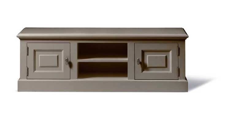 Lowboard schwarz, Fernseheschrank im Landhausstil, Breite 150 cm