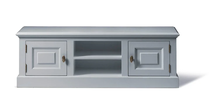 Lowboard schwarz, Fernseheschrank im Landhausstil, Breite 150 cm