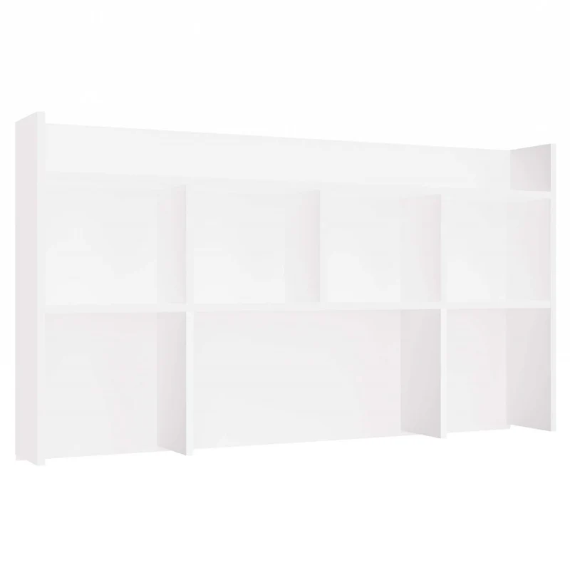 Moderner Schreibtischaufsatz 130 cm | Farbe: mattweiß | Aufsatz mit 5 Regalböden | Passend für Schreibtische der Serie KUBA | Zusatzregal für Büro, Arbeitszimmer, Kinderzimmer und Jugendzimmer
