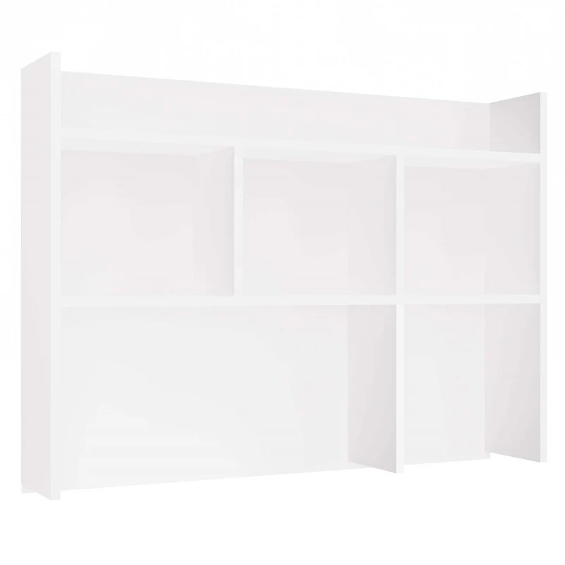 Moderner Schreibtischaufsatz 100 cm | Farbe: mattweiß | Aufsatz mit 4 Regalböden | Ideal für Schreibtische MIJAS, PORTO, LIMA | Zusatzregal für Büro, Arbeitszimmer, Kinderzimmer und Jugendzimmer