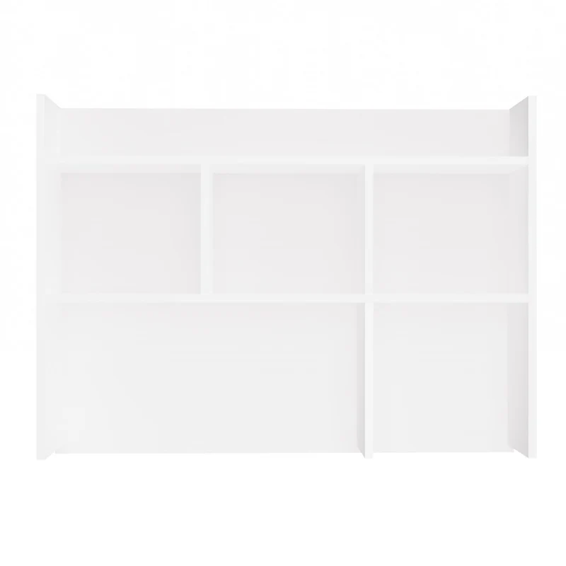 Moderner Schreibtischaufsatz 100 cm | Farbe: mattweiß | Aufsatz mit 4 Regalböden | Ideal für Schreibtische MIJAS, PORTO, LIMA | Zusatzregal für Büro, Arbeitszimmer, Kinderzimmer und Jugendzimmer