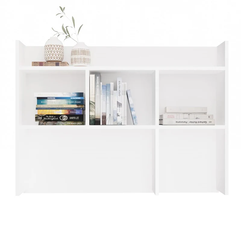 Moderner Schreibtischaufsatz 100 cm | Farbe: mattweiß | Aufsatz mit 4 Regalböden | Ideal für Schreibtische MIJAS, PORTO, LIMA | Zusatzregal für Büro, Arbeitszimmer, Kinderzimmer und Jugendzimmer