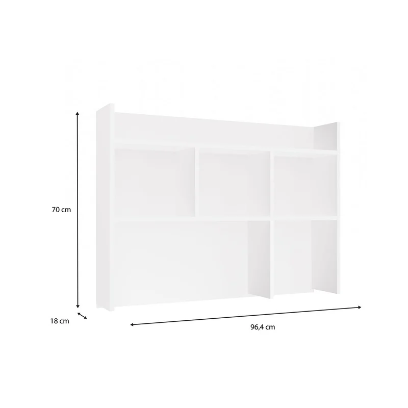 Moderner Schreibtischaufsatz 100 cm | Farbe: mattweiß | Aufsatz mit 4 Regalböden | Ideal für Schreibtische MIJAS, PORTO, LIMA | Zusatzregal für Büro, Arbeitszimmer, Kinderzimmer und Jugendzimmer
