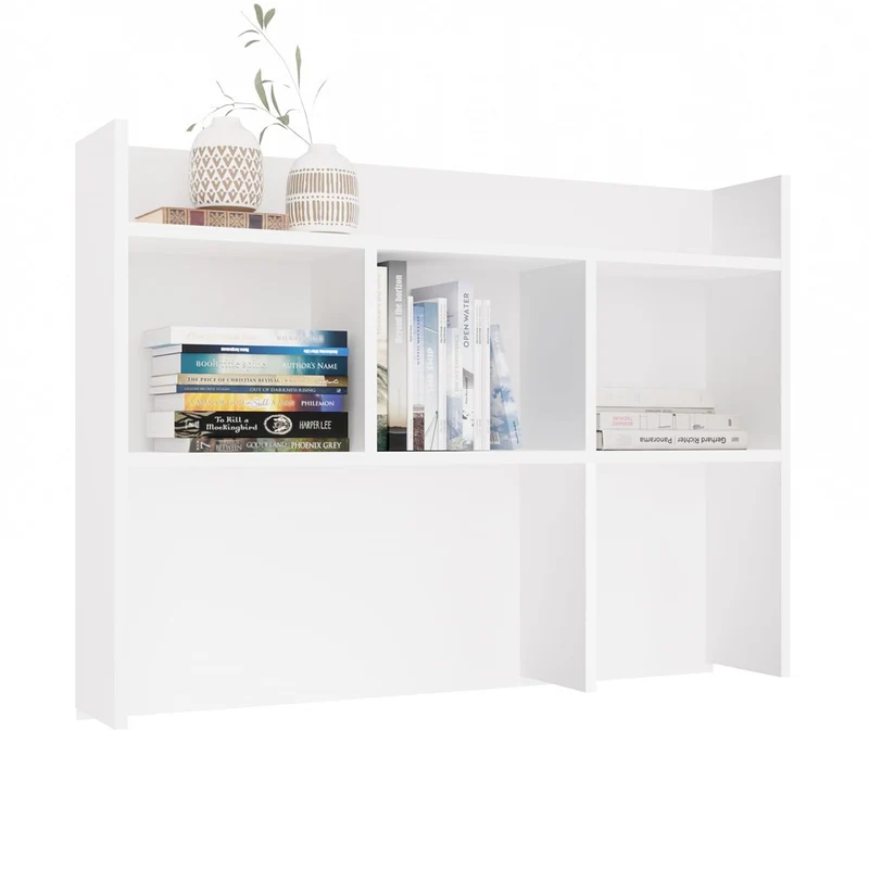 Moderner Schreibtischaufsatz 100 cm | Farbe: mattweiß | Aufsatz mit 4 Regalböden | Ideal für Schreibtische MIJAS, PORTO, LIMA | Zusatzregal für Büro, Arbeitszimmer, Kinderzimmer und Jugendzimmer