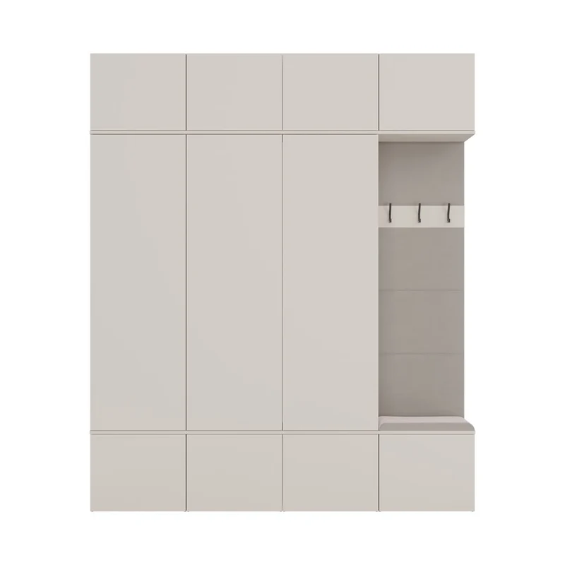 CDF FLURGARDEROBE HAGA IV 3SZ1W | KASCHMIR | 238x200x35CM | 3 SCHRÄNKE + SITZBANK