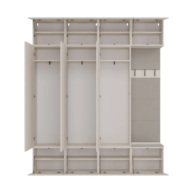 CDF FLURGARDEROBE HAGA IV 3SZ1W | KASCHMIR | 238x200x35CM | 3 SCHRÄNKE + SITZBANK