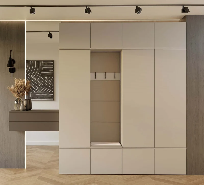 CDF FLURGARDEROBE HAGA IV 3SZ1W | KASCHMIR | 238x200x35CM | 3 SCHRÄNKE + SITZBANK
