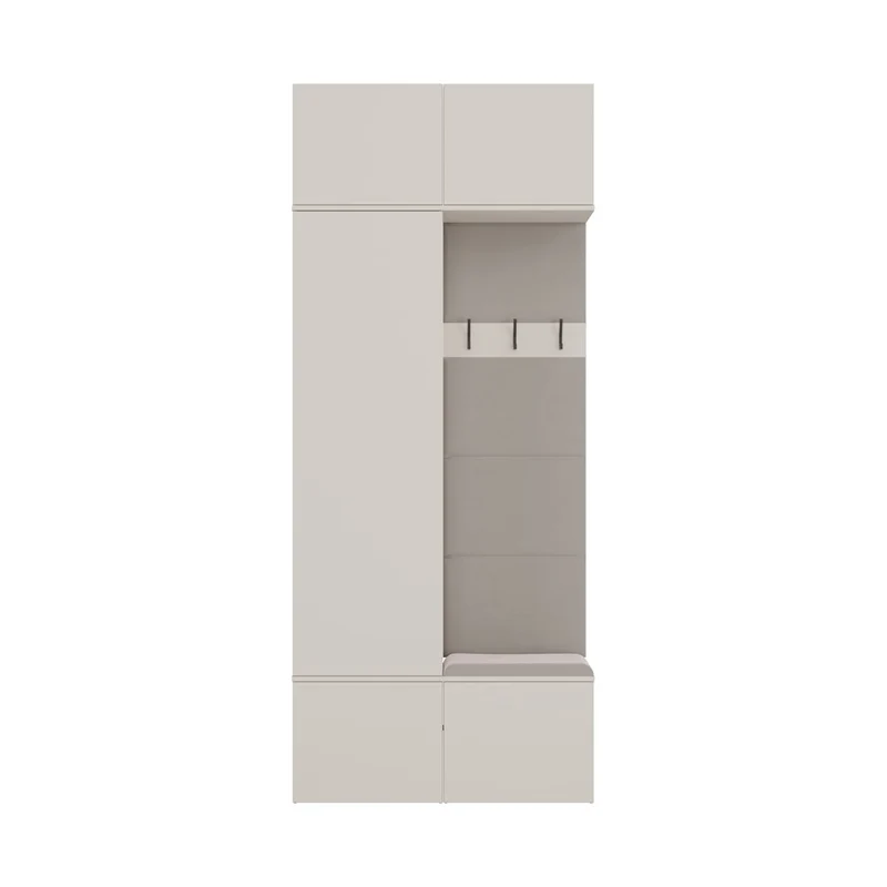 Garderobe Schrank + Kleiderständer HAGA II 1Sz1W KASCHMIR BEIGE