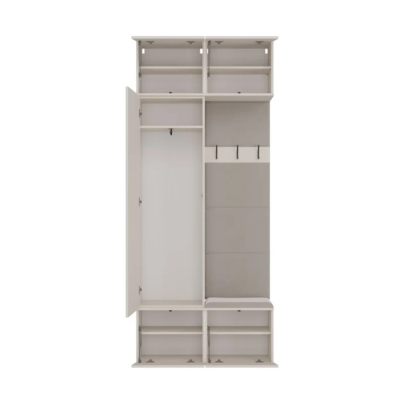 Garderobe Schrank + Kleiderständer HAGA II 1Sz1W KASCHMIR BEIGE