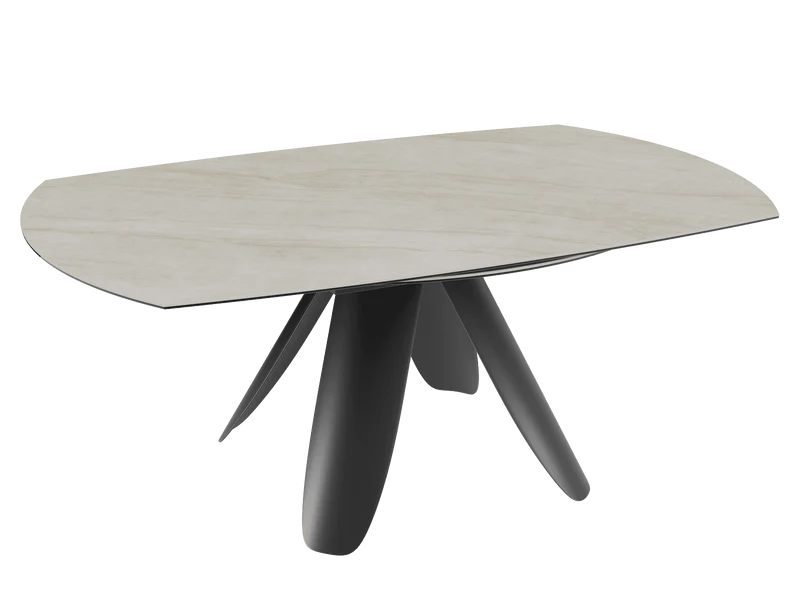 Esstisch beige rund Keramik, Tisch rund Keramik ausziehbar, Esstisch rund beige, Durchmesser 190 cm