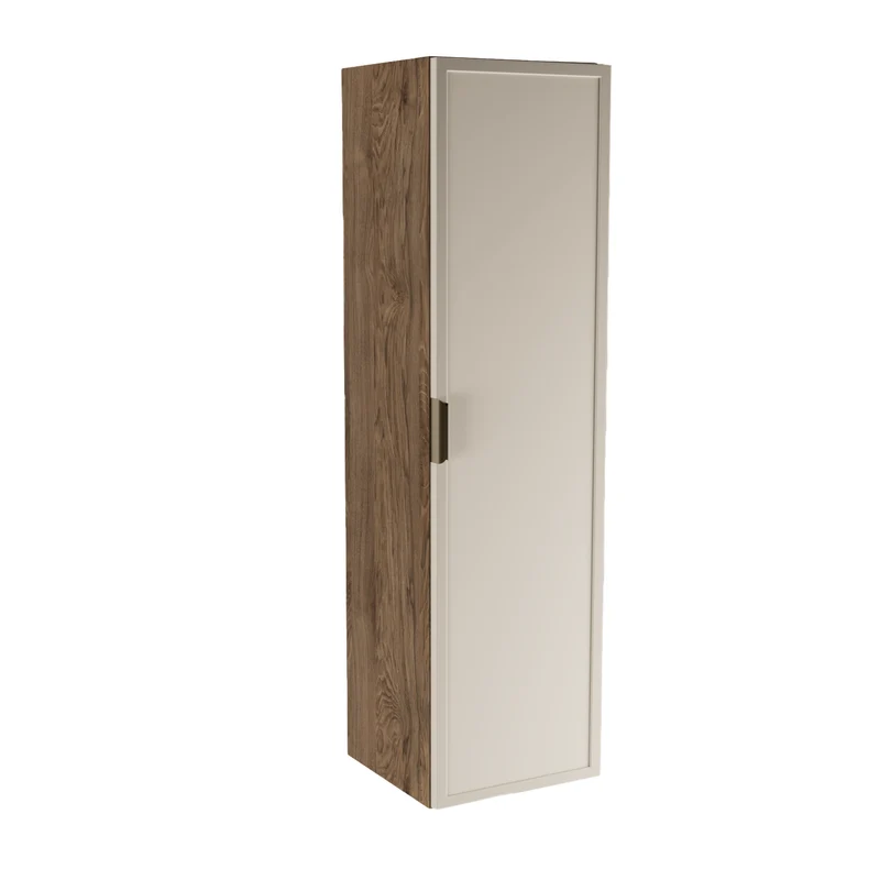 Bad Hochschrank 120 cm Roma - Kaschmir/Walnuss Dunkel