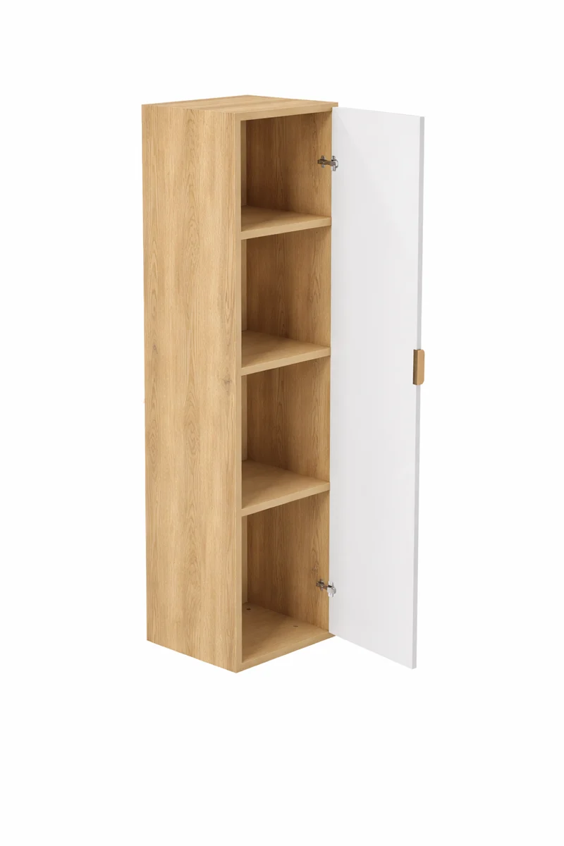 Bad Hochschrank 120 cm Roma - Kaschmir/Eiche Cremona