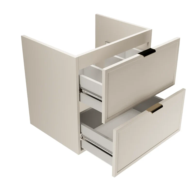 Waschtischunterschrank 140 cm mit Regal Roma - Kaschmir/Eiche Cremona-Platte