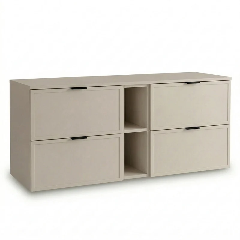Waschtischunterschrank 140 cm mit Regal Roma - Kaschmir