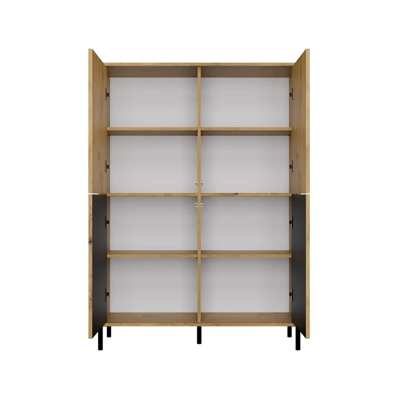 CDF Moderne Kabinett KAMARO 4DK | Farbe: Eiche Artisan - Schwarz | Ideal für Wohnzimmer, Schlafzimmer, Kinderzimmer und Büro | Einfache Montage
